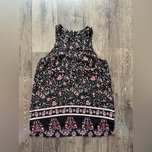 Women’s Floral Flowy Tank Top - Size Medium - Pink Rose Brand